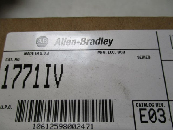 ALLEN BRADLEY 1771-IV DRIVER LOGIC INPUT MODULE DATE: 2003  NSFS