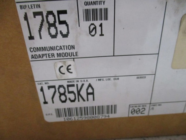 ALLEN BRADLEY 1785-KA SER. A F/W E COMMUNICATION ADAPTER MODULE  NSMP