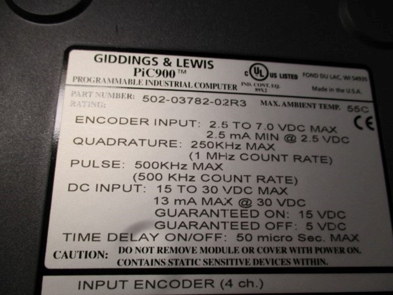GIDDINGS & LEWIS M.1016.9260 502-03782-02R3 INPUT MODULE  NSMP