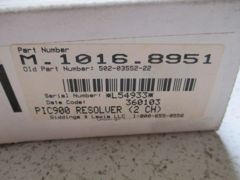 GIDDINGS & LEWIS PiC900 M.1016.8951 INPUT RESOLVER 502-03552-22R3  NSMP