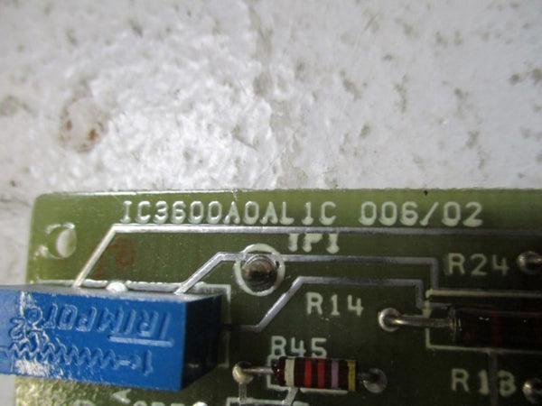 GENERAL ELECTRIC IC3600A0AL1C PC BOARD OP AMPLIFIER 38A989076  NSNP