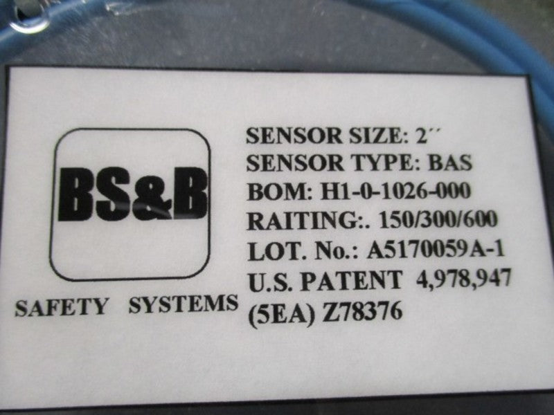 BS&B BAS A5170059A-1 H1-0-1026-000 2" NSMP
