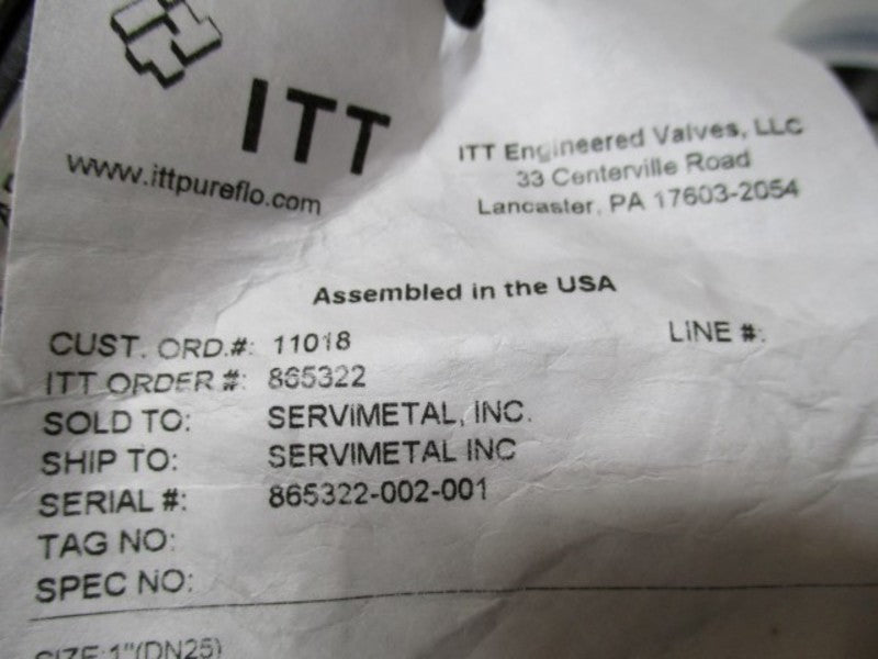 ITT PURE-FLO A108 1" NSMP