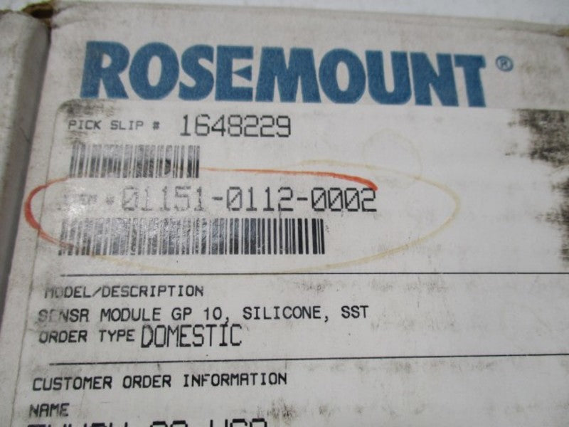 ROSEMOUNT 01151-0112-0002 NSMP