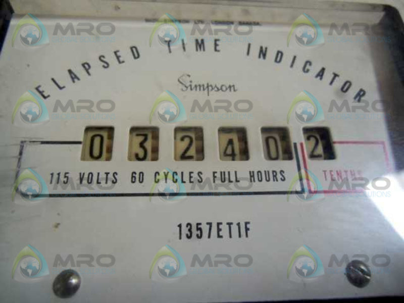 SIMPSON 1357ET1F ELAPSED TIME COUNTER  UNMP