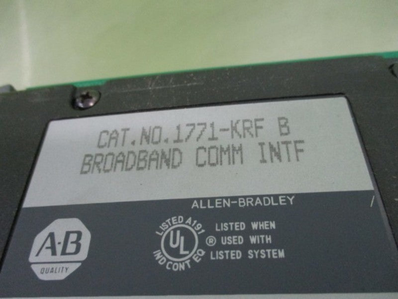 ALLEN BRADLEY 1771-KRF SER. B BROADBAND COMMUNICATION INTERFACE  NSNP