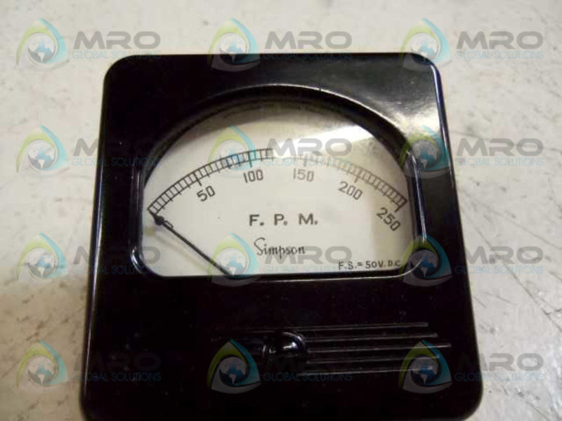 SIMPSON MODEL 27SC 0-250 FPM PANEL METER  NSMP