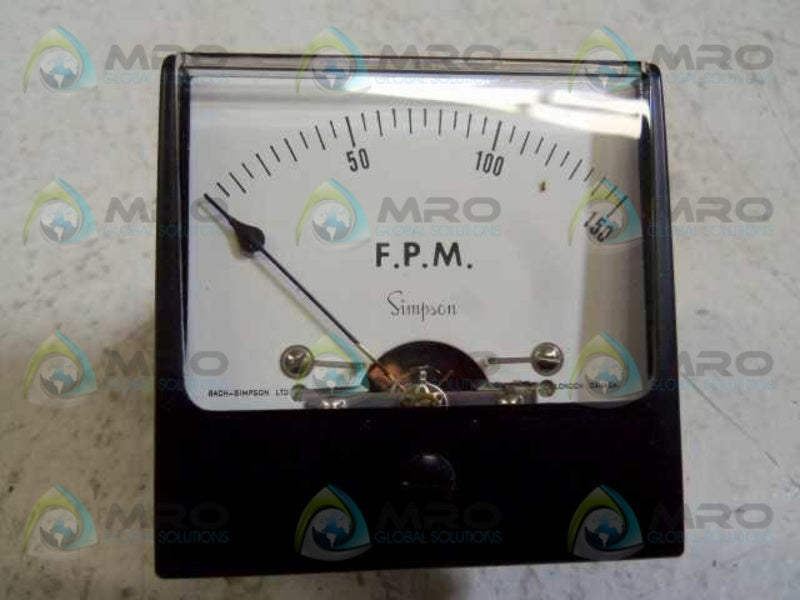 SIMPSON MODEL 1227 0-150 FPM PANEL METER 9969  NSMP