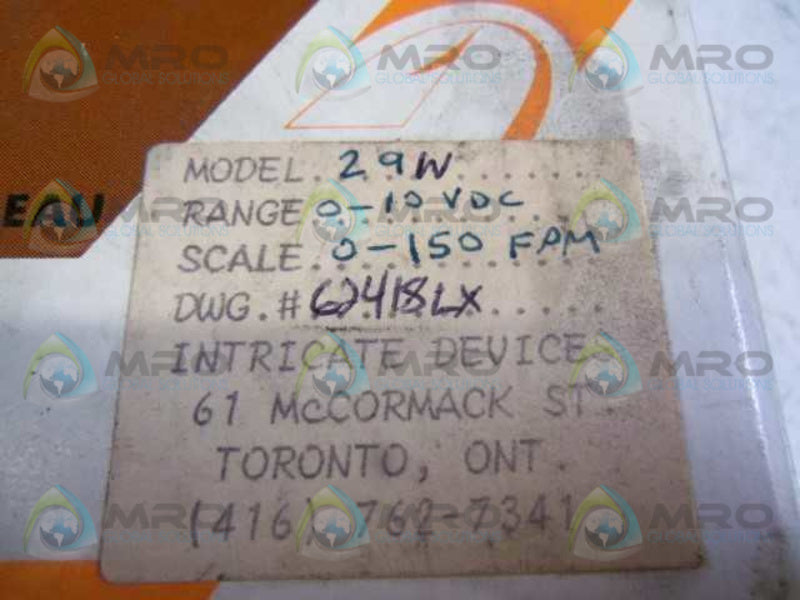 SIMPSON MODEL 29W 0-150 FPM 62418 PANEL METER  NSMP