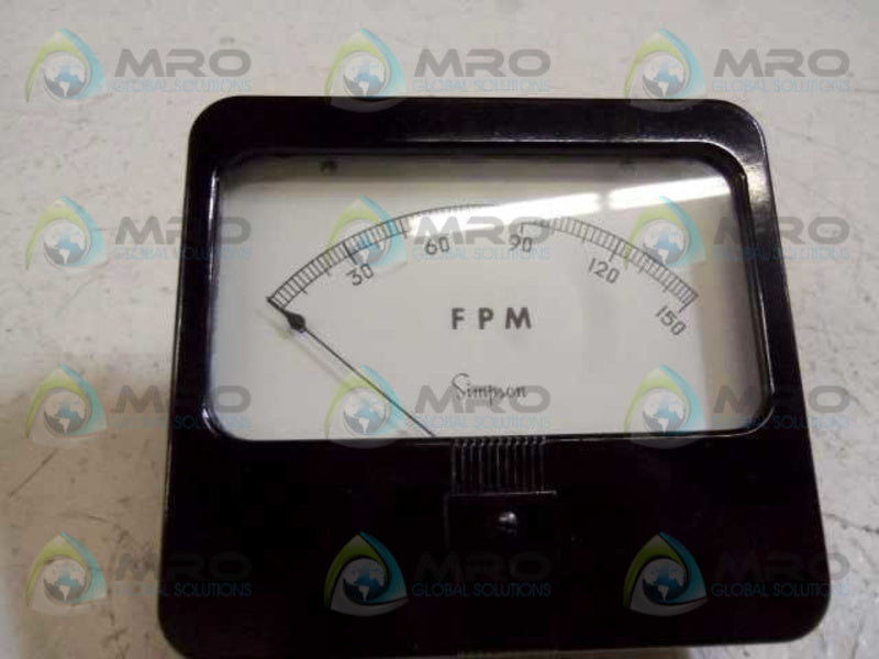 SIMPSON MODEL 29W 0-150 FPM 62418 PANEL METER  NSMP