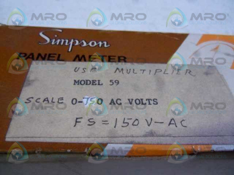 SIMPSON MODEL 59 0-750 VOLTS PANEL METER 10348  NSMP
