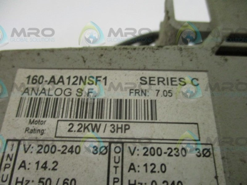 ALLEN BRADLEY 160-AA12NSF1P1 SER. C F/W 7.05 SPEED CONTROLLER  UNMP