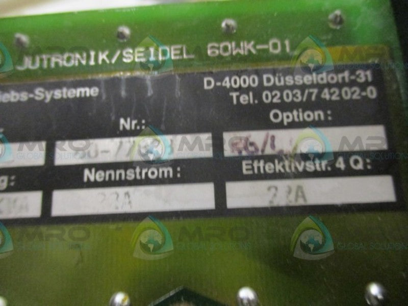SEIDEL 60WKS-M240/22-0 SERVO DRIVE  UNMP