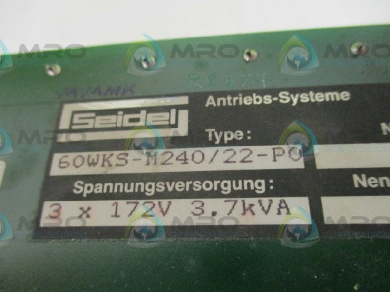 SEIDEL 60WKS-M240/22-P0 SERVO CONTROL AMPLIFIER  UNMP