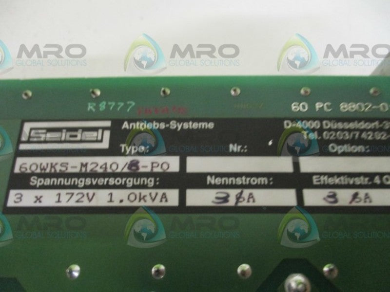 SEIDEL 60WKS-M240/3-PO SERVO CONTROLLER  UNMP