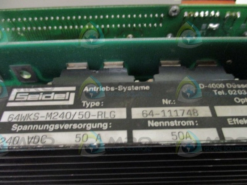 SEIDEL 60WKS-M240/50-RLG SERVO DRIVE  UNMP
