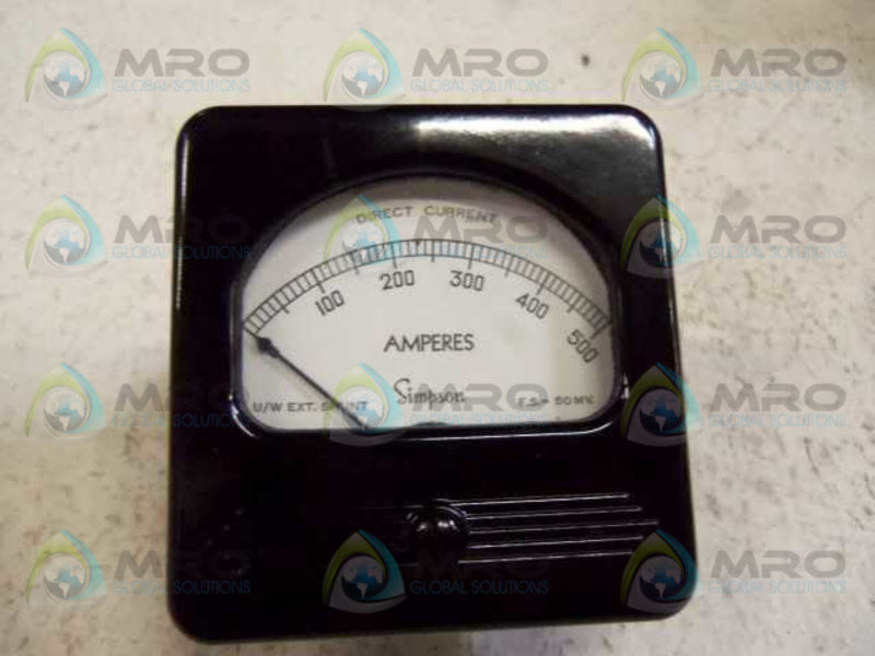 SIMPSON MODEL 27 0-500 DC AMPERES PANEL METER  NSMP