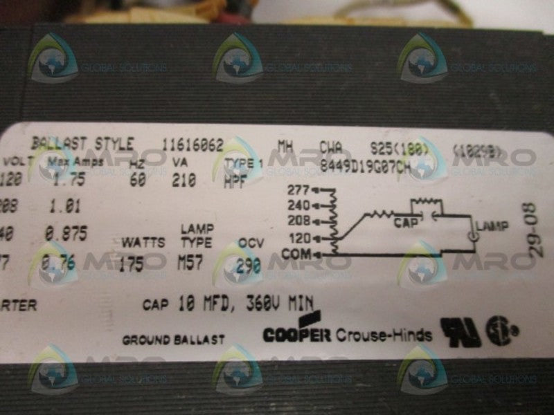 CROUSE-HINDS CHRBM175/MT BALLAST REPLACEMENT KIT  NSMP