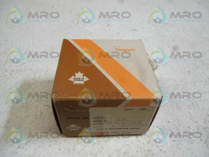 SIMPSON MODEL 27SC 0-125 RPM PANEL METER  NSMP