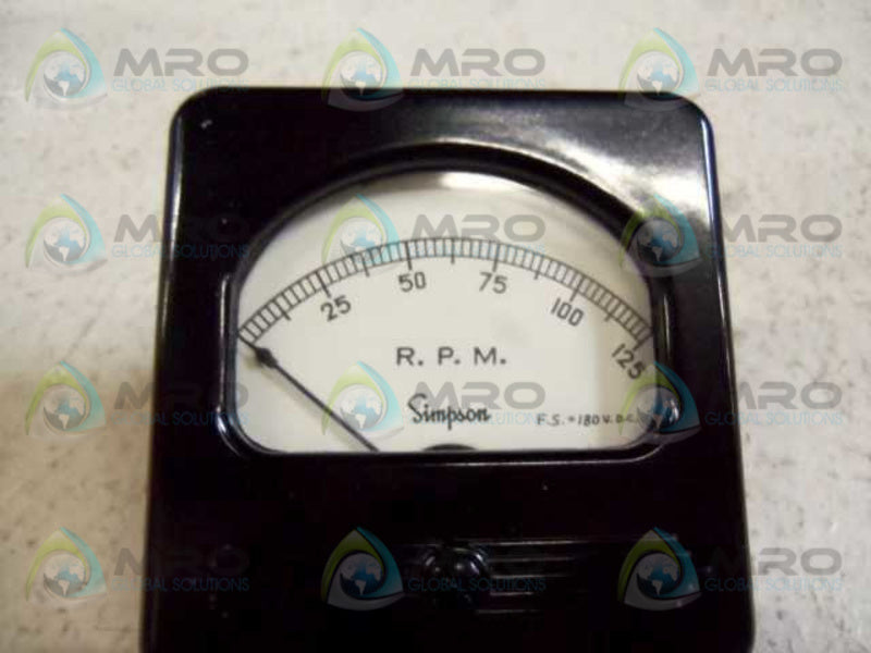 SIMPSON MODEL 27SC 0-125 RPM PANEL METER  NSMP