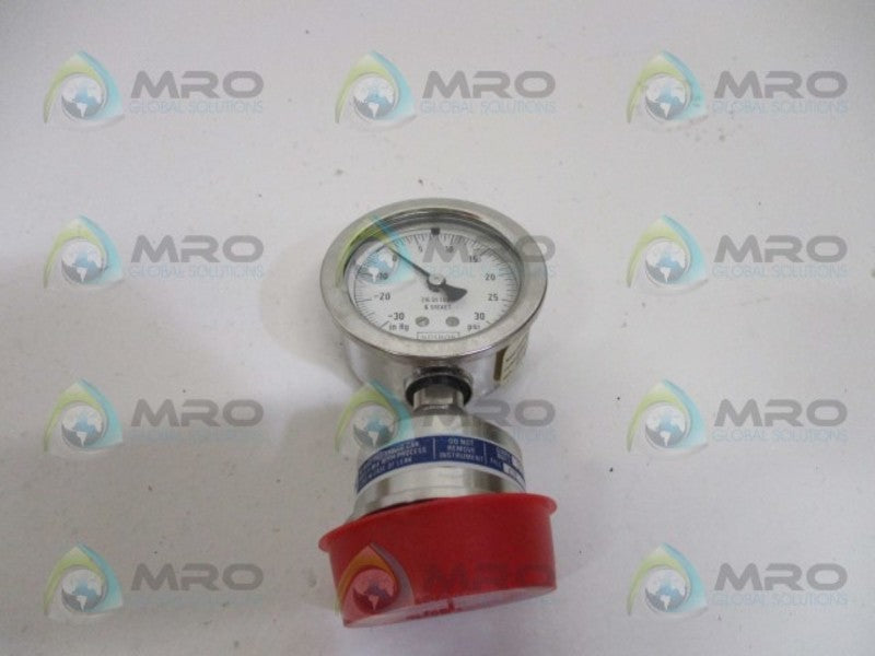 NOSHOK 25.400.30/30 PSI 12-02SS-SS-GY PRESSURE GAUGE -30-30 PSI  NSMP
