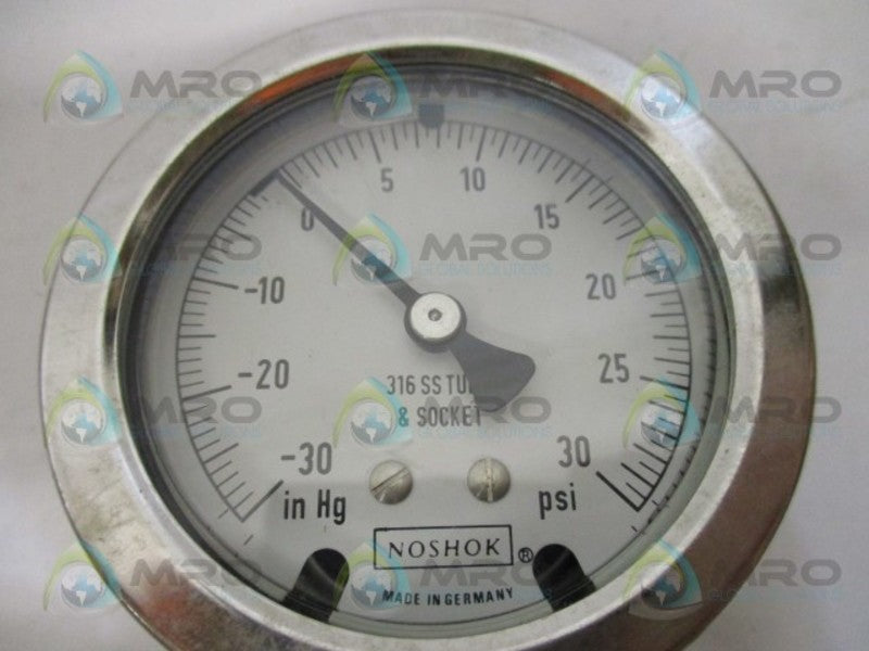 NOSHOK 25.400.30/30 PSI 12-02SS-SS-GY PRESSURE GAUGE -30-30 PSI  NSMP