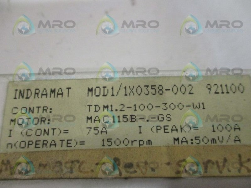 INDRAMAT MOD1/1X0358-002 PROGRAMMING MODULE  UNMP