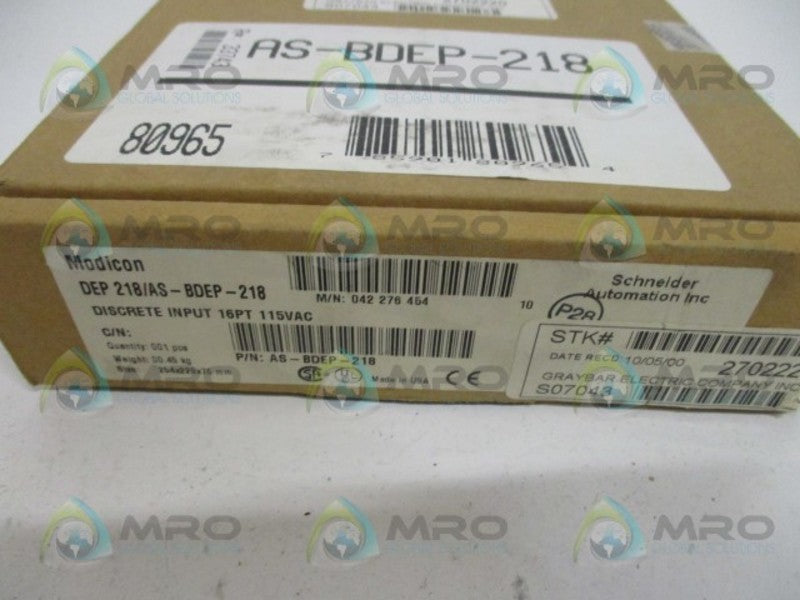 SCHNEIDER AEG MODICON DEP218/AS-BDEP-218 INPUT MODULE  NSFS