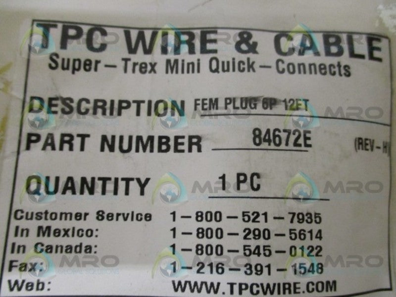TPC WIRE & CABLE SUPER-TREX 84672E CABLE  NSMP