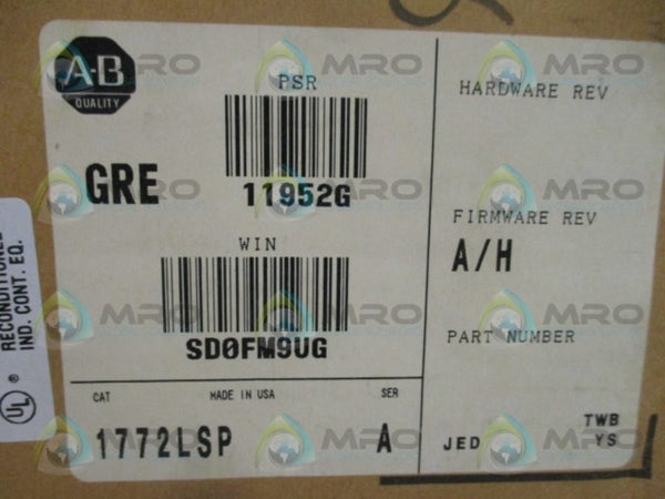 ALLEN BRADLEY 1772-LSP SER. A F/W H PROCESSOR MODULE  NSMP