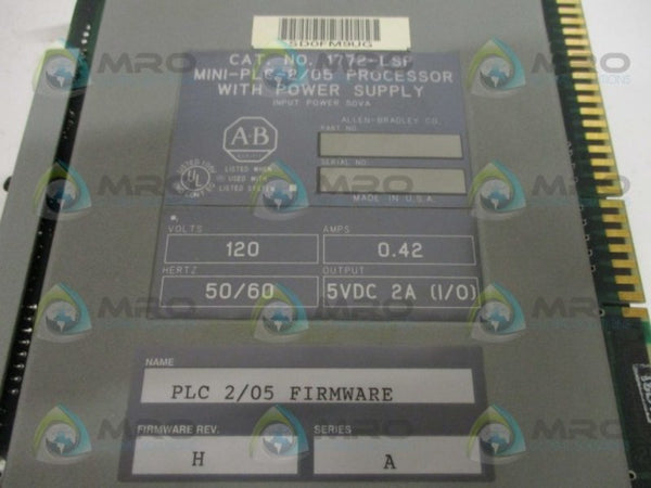 ALLEN BRADLEY 1772-LSP SER. A F/W H PROCESSOR MODULE  NSMP