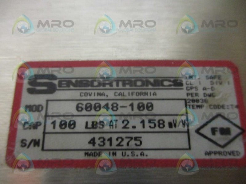 SENSORTRONICS 60048-100 LOAD CELL  UNMP