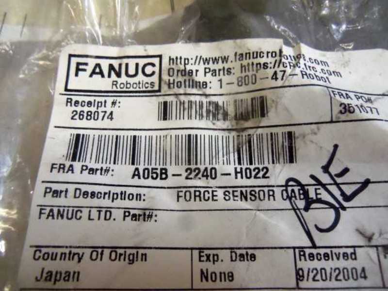 FANUC A05B-2240-H022 FORCE SENSOR CABLE  NSMP