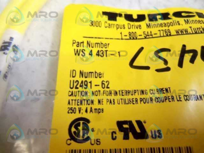 TURCK WS 4.43T-1 EUROFAST MOLDED CORDSET  NSMP