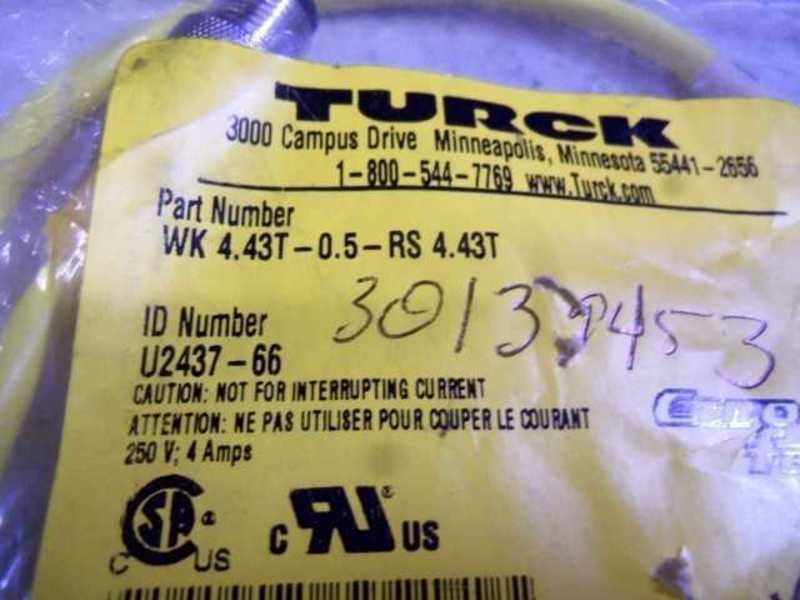 TURCK WK 4.43T-0.5-RS 4.43T EUROFAST MOLDED CORDSET  NSMP