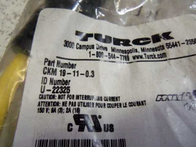 TURCK CKM 19-11-0.3 MULTIFAST MOLDED CORDSET  NSMP