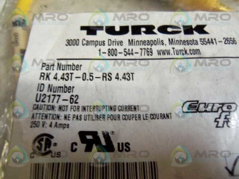 TURCK RK 4.43T-0.5-RS 4.43T EXTENSION CABLE  NSMP