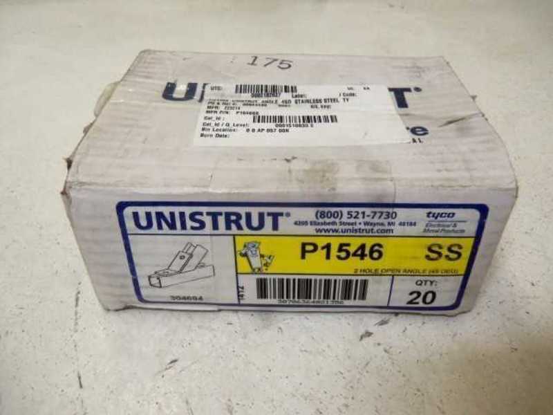 LOT OF 20 UNISTRUT P1546 (SS)CHANNEL CORNER ANGLE  NSMP