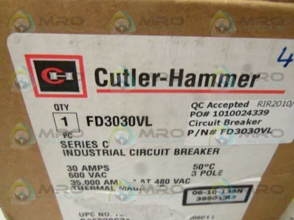 CUTLER HAMMER FD3030VL 30AMP CIRCUIT BREAKER  NSMP
