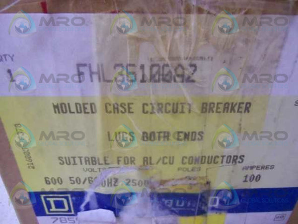 SQUARE-D FHL36100A2 CIRCUIT BREAKER 100A  NSMP