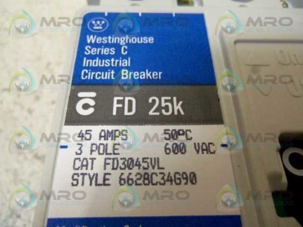 WESTINGHOUSE FD3045VL CIRCUIT BREAKER 45A  NSMP