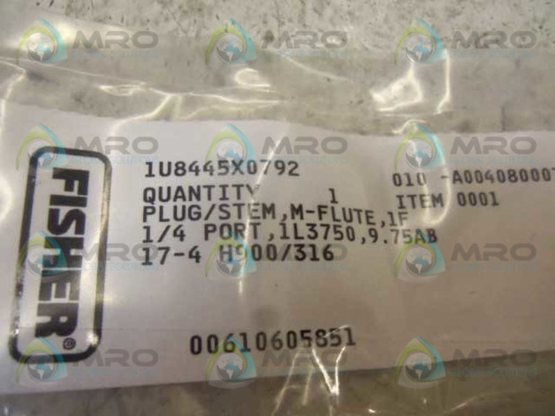 FISHER 1U8445X0792 PLUG  NSMP