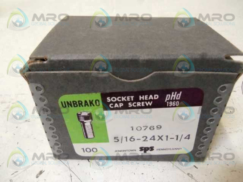 BOX OF 100 UNBRAKO 10769 SOCKET HEAD 5/16-24X1-1/4  NSMP