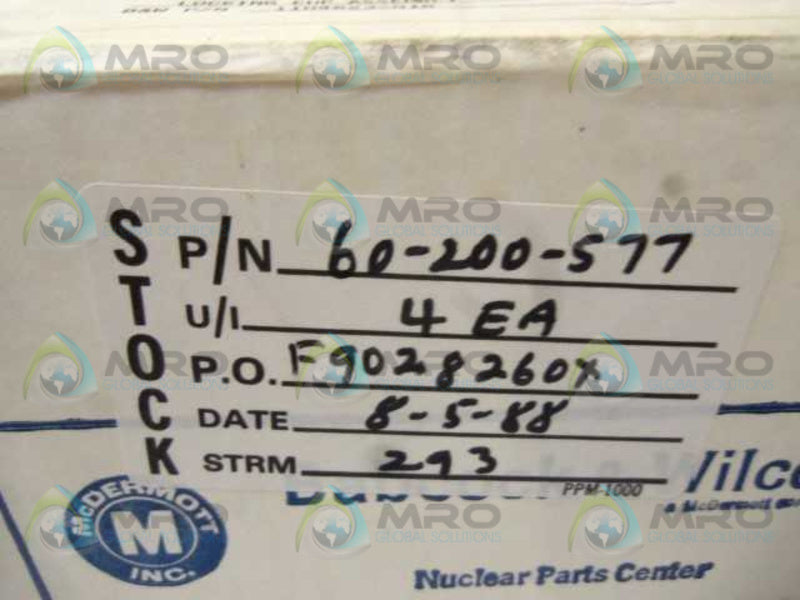 LOT OF 4 BABCOCK & WILCOX F9028260X NSMP