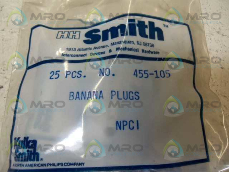 LOT OF 25 HH SMITH 455-105 BANANA PLUGS NSMP