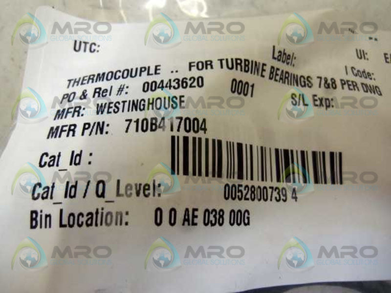 WESTINGHOUSE 710B417004 THERMOCOUPLE  NSNP
