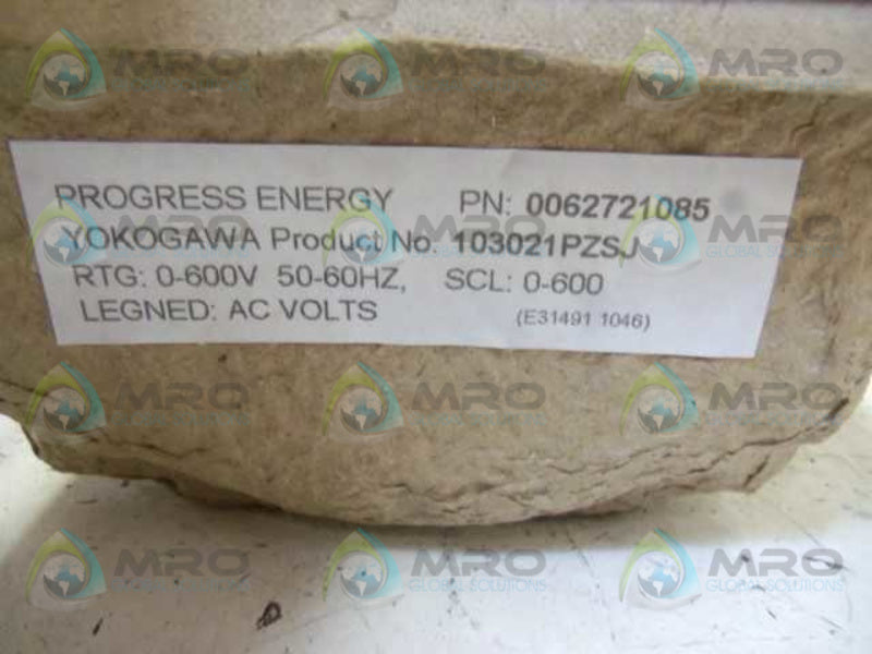 YOKOGAWA 103021PZSJ AC VOLT METER 0-600  NSMP