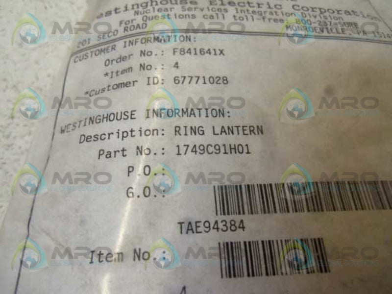 WESTINGHOUSE 1749C91H01  NSNP