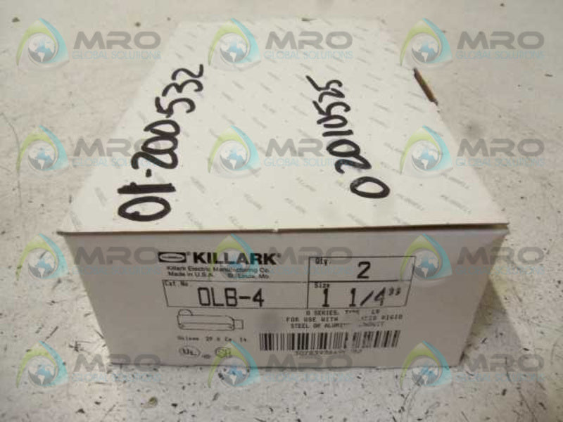 LOT OF 2 KILLARK OLB-4 CONDUIT BODY 1-1/4" NSMP