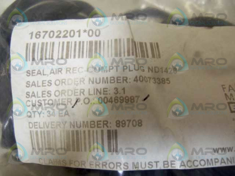 LOT OF 34 FAIRBANKS 16702201 SEAL NSNP